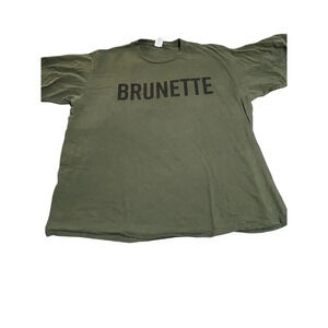 Army Green Short Sleeve Tee‎ Shirt Size 3XL Brunette Causal Top Streetwear Funny